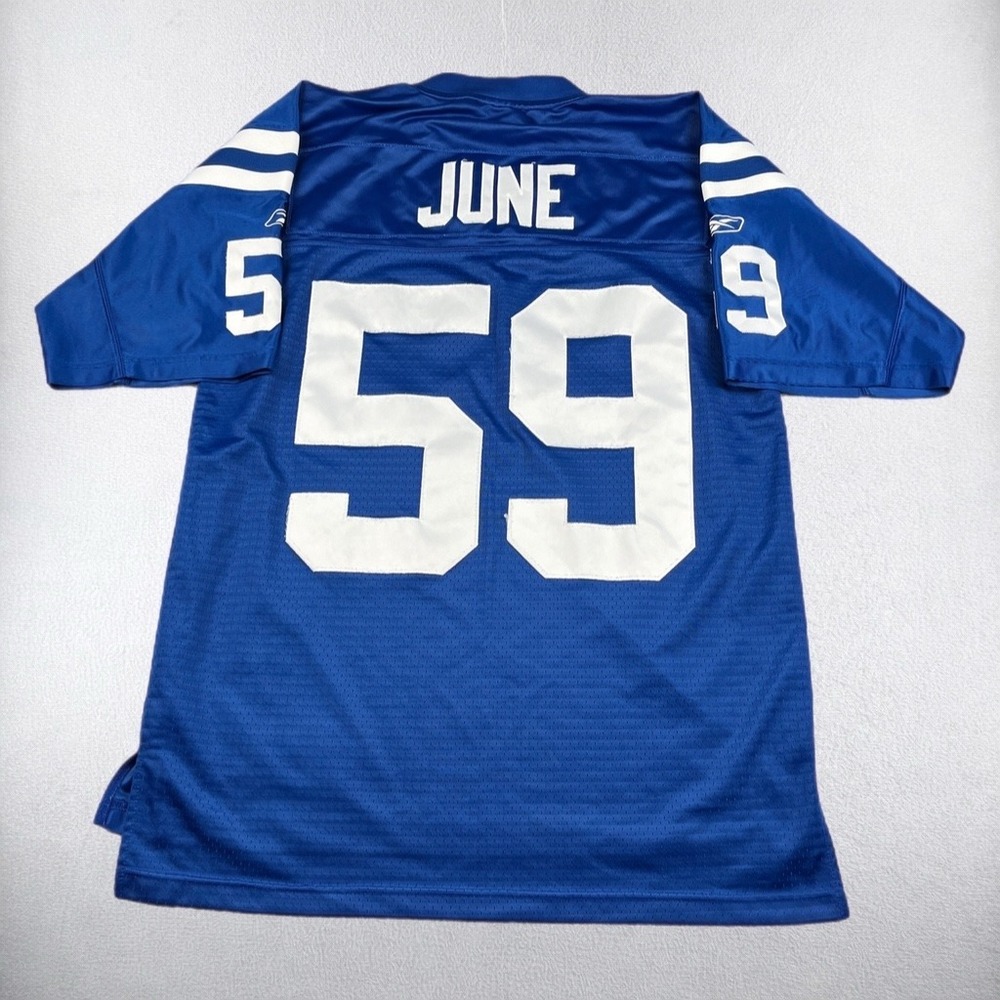 Reebok Football Jersey Mens Medium Blue Indianapolis Colts Cato June 59 NFL - Picture 2 of 6